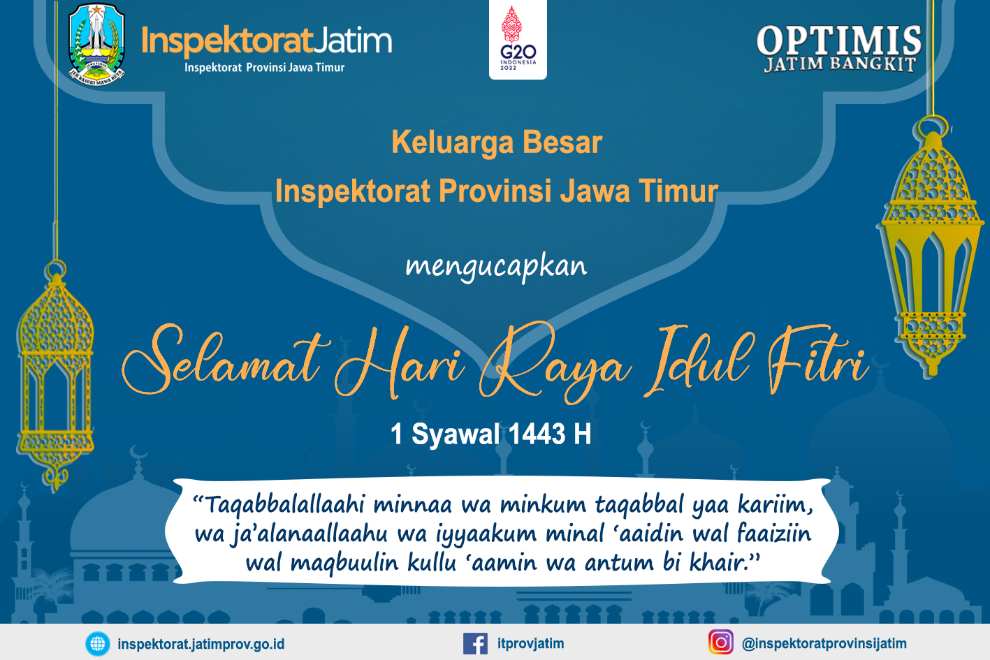 <p>Selamat Hari Raya Idul Fitri 1 Syawal 1443 H</p>